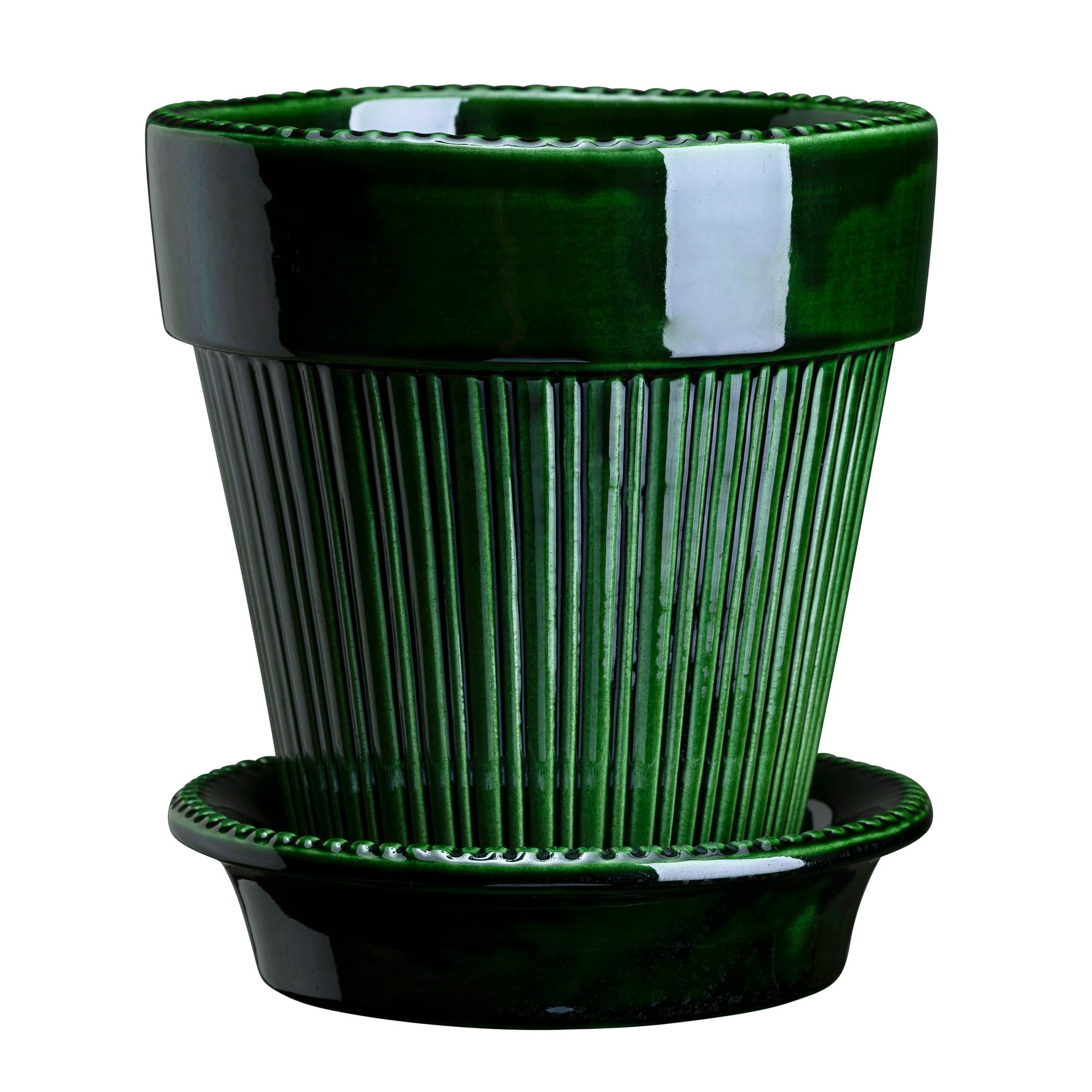 Simona flower pot glazed Ø16 cm - Green - Bergs Potter