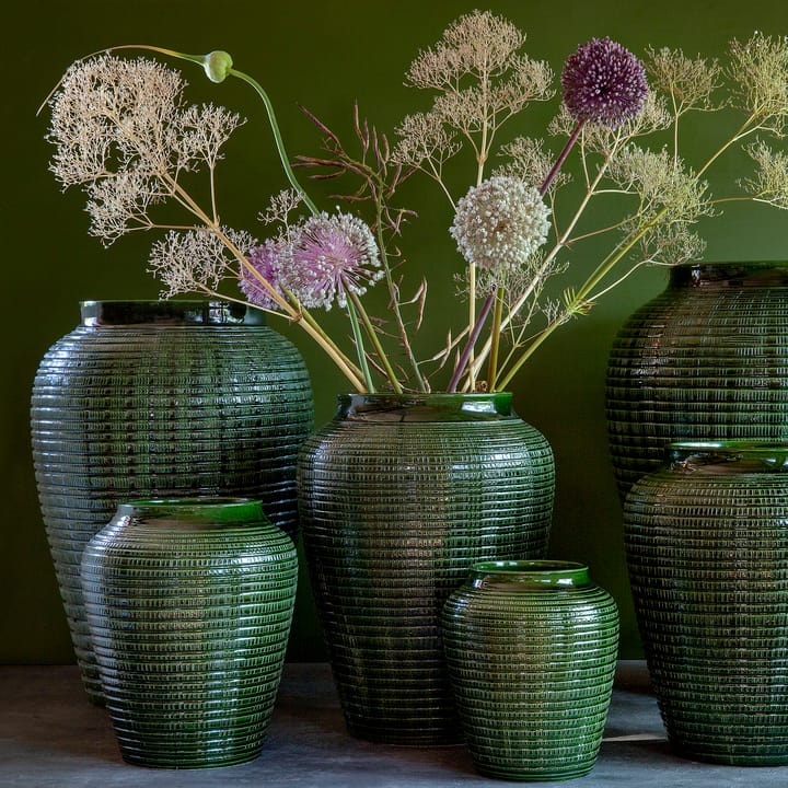 Willow vase glazed 25 cm - Green emerald - Bergs Potter