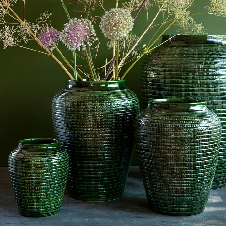 Willow vase glazed 30 cm - Green emerald - Bergs Potter