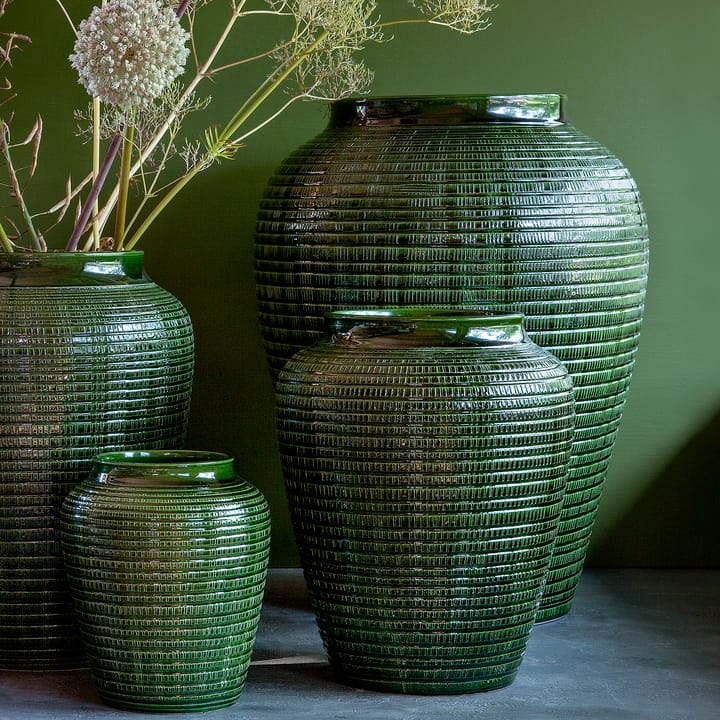 Willow vase glazed 35 cm - Green emerald - Bergs Potter