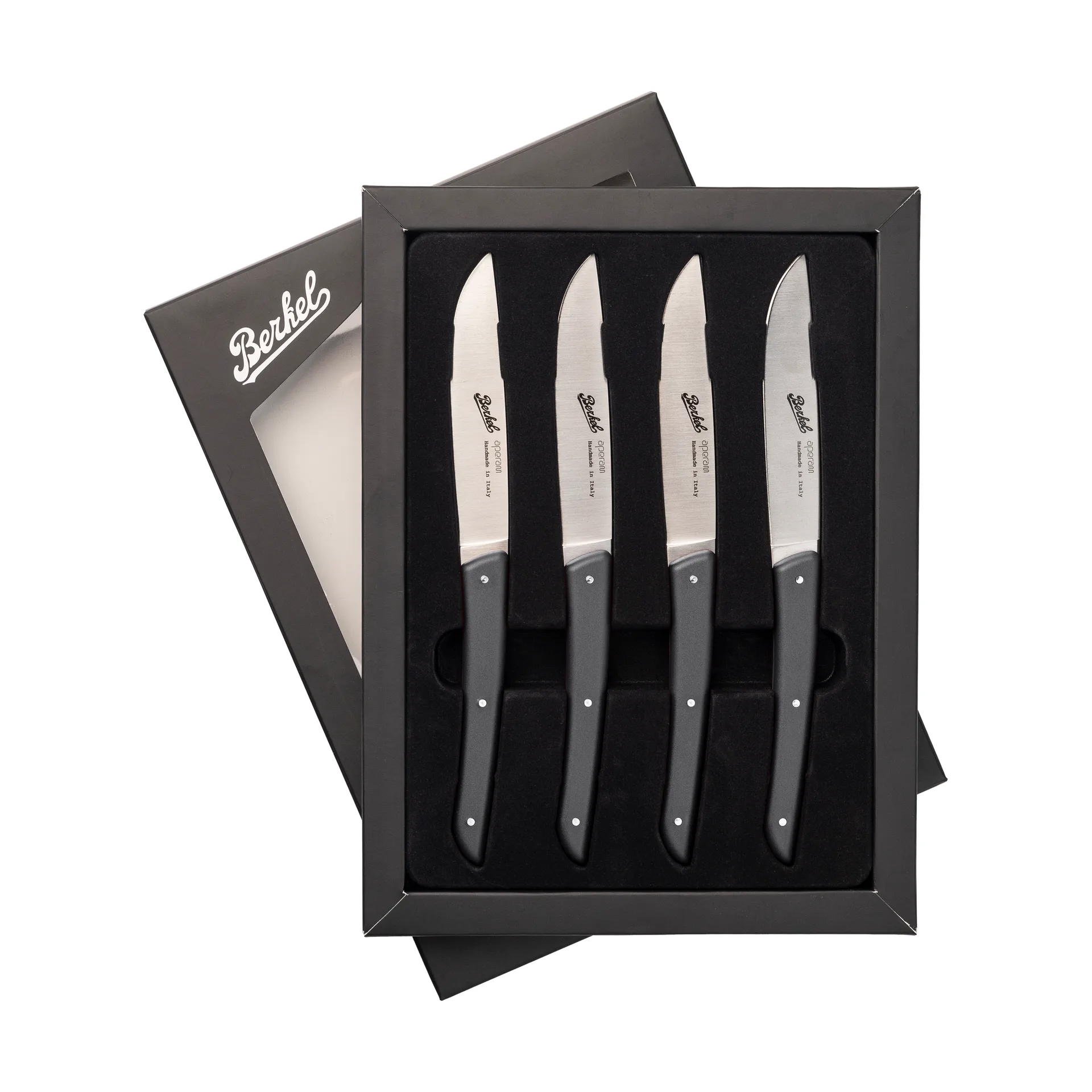 Color steak knife 4-pack 11 cm, Black Berkel