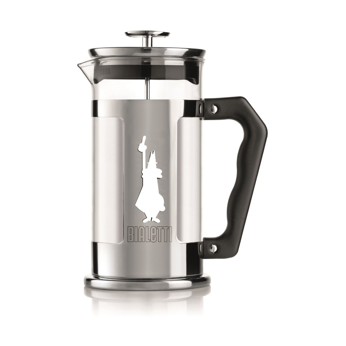 Bialetti Preziosa coffee press 8 cups Silver-black | Scandinavian Design | Silver-coloured