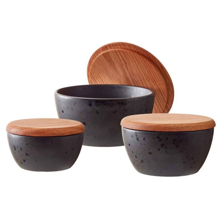 Bitz bowl set 3-pack with matte lid, black Bitz