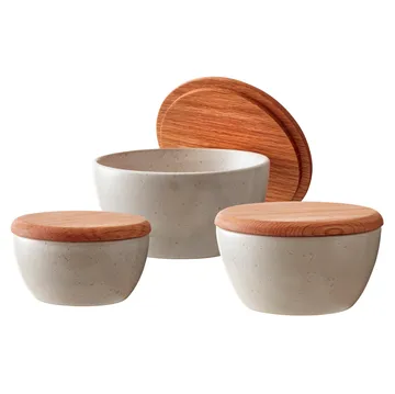 Bitz bowl set 3-pack with matte lid - matte off white - Bitz