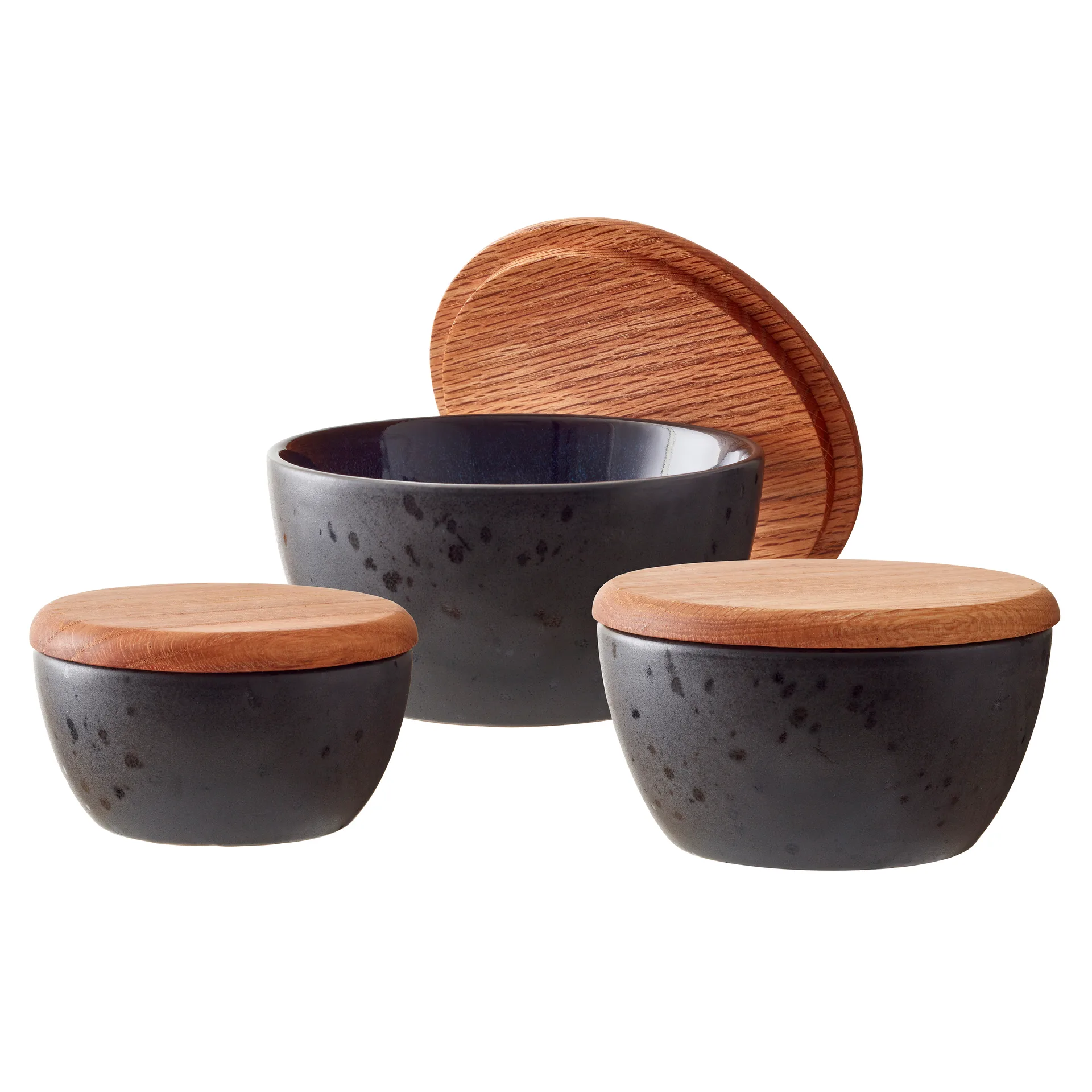 Bitz bowl set with lid, black-dark blue Bitz