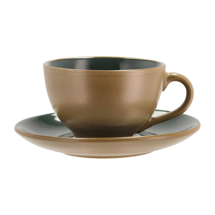 Bitz cup with saucer 24 cl matte - Wood-forest - Bitz