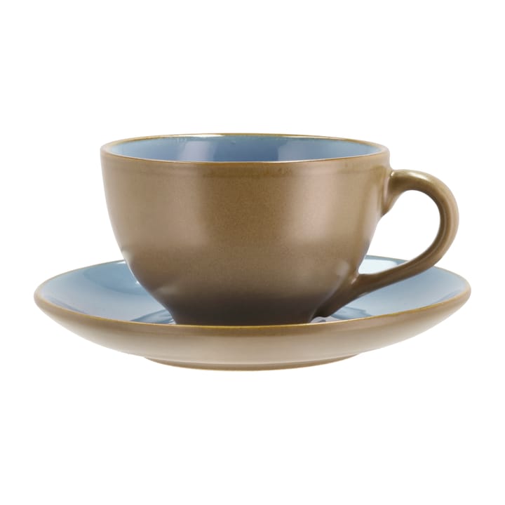 Bitz cup with saucer 24 cl matte - Wood-ocean - Bitz
