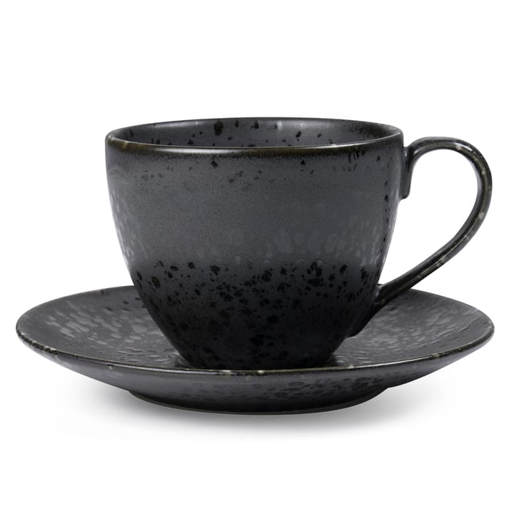 Bitz cup with saucer - Black - Bitz