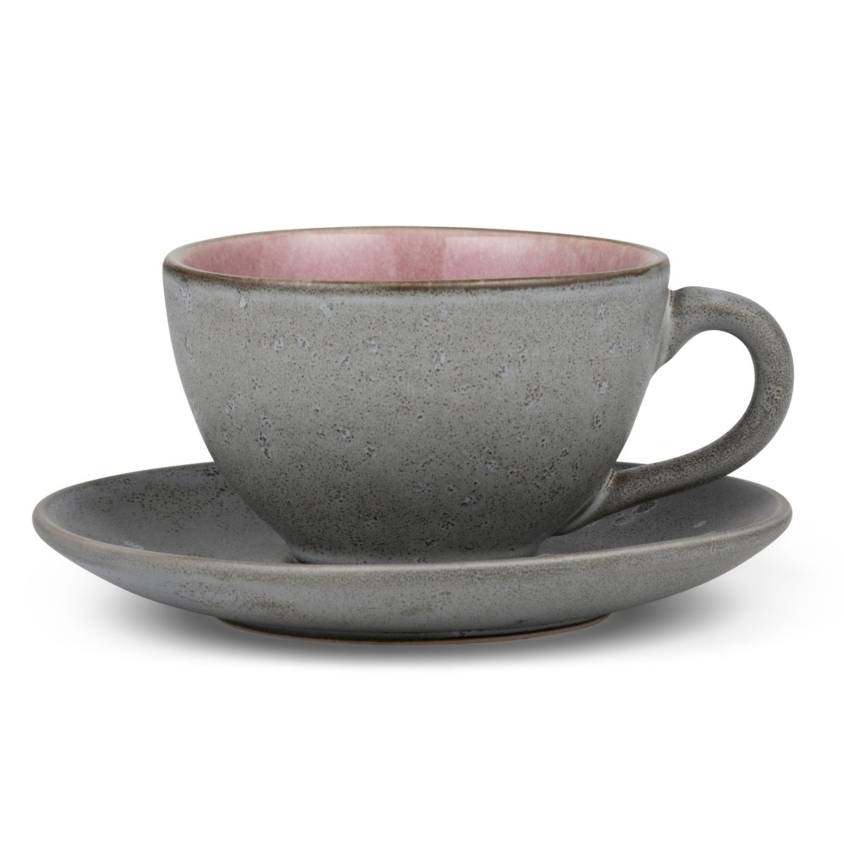 Bitz cup with saucer grey Pink | Scandinavian Design | Tea & coffee saucers | Multi