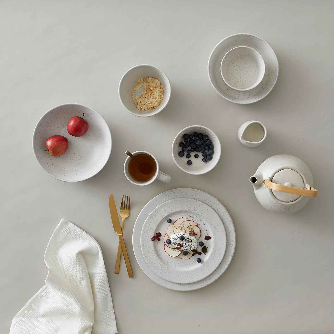 Bitz dessert plate Ø22 cm matte, matte cream white Bitz