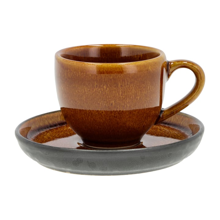 Bitz espresso cup with saucer 7 cl - Amber-black - Bitz