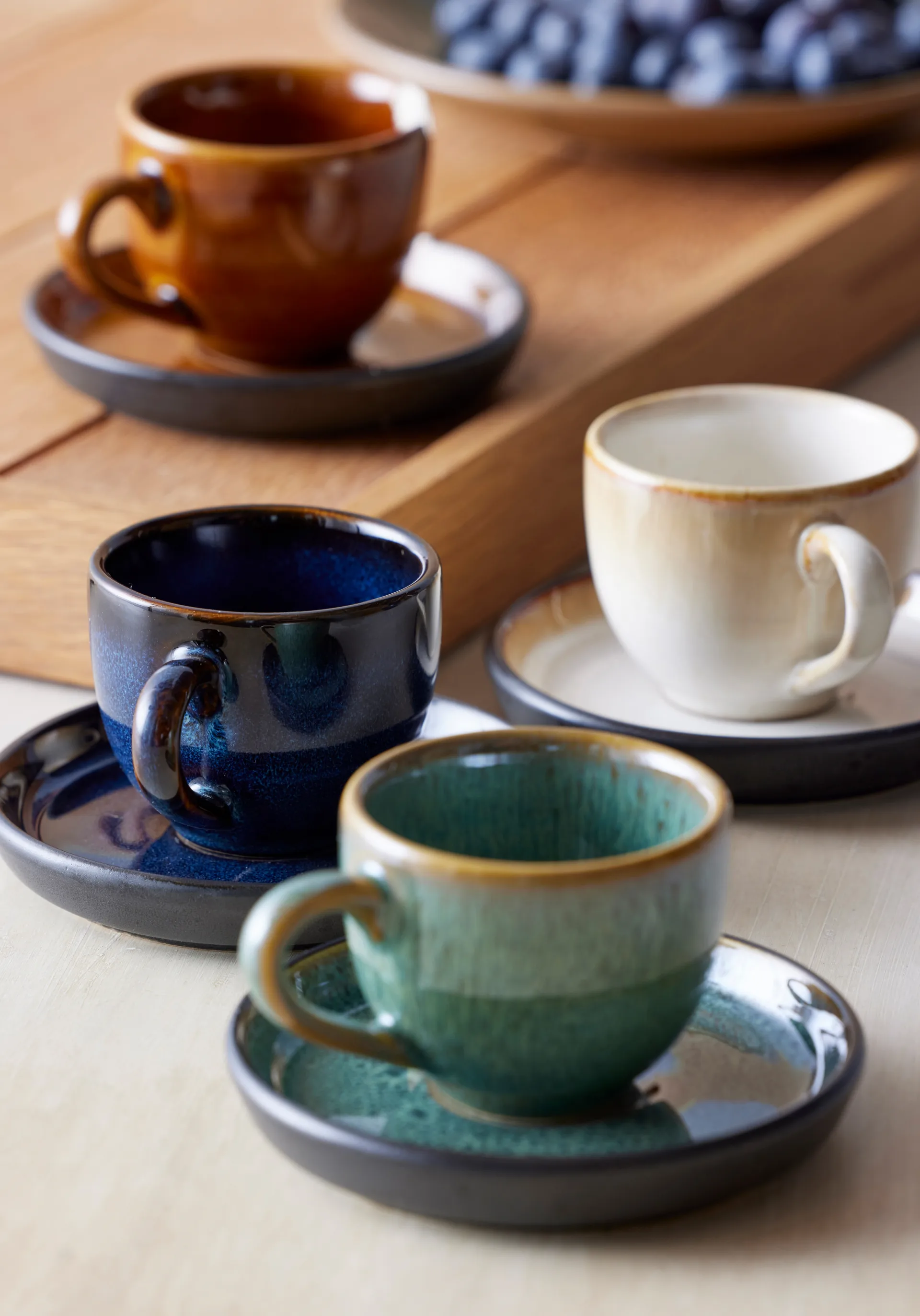 Bitz espresso cup with saucer 7 cl, Amber-black Bitz