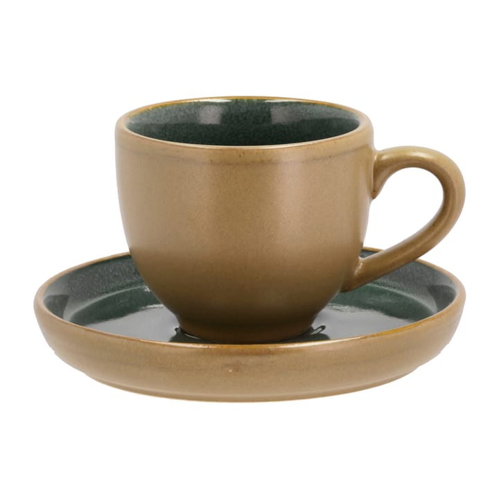 Bitz espresso cup with saucer 7 cl matt - Wood-forest - Bitz