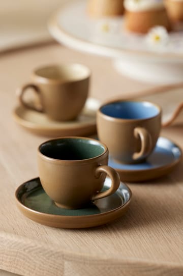 Bitz espresso cup with saucer 7 cl matt - Wood-forest - Bitz