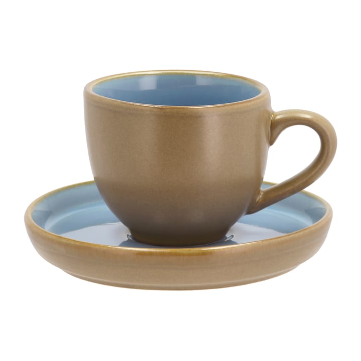 Bitz espresso cup with saucer 7 cl matt - Wood-ocean - Bitz