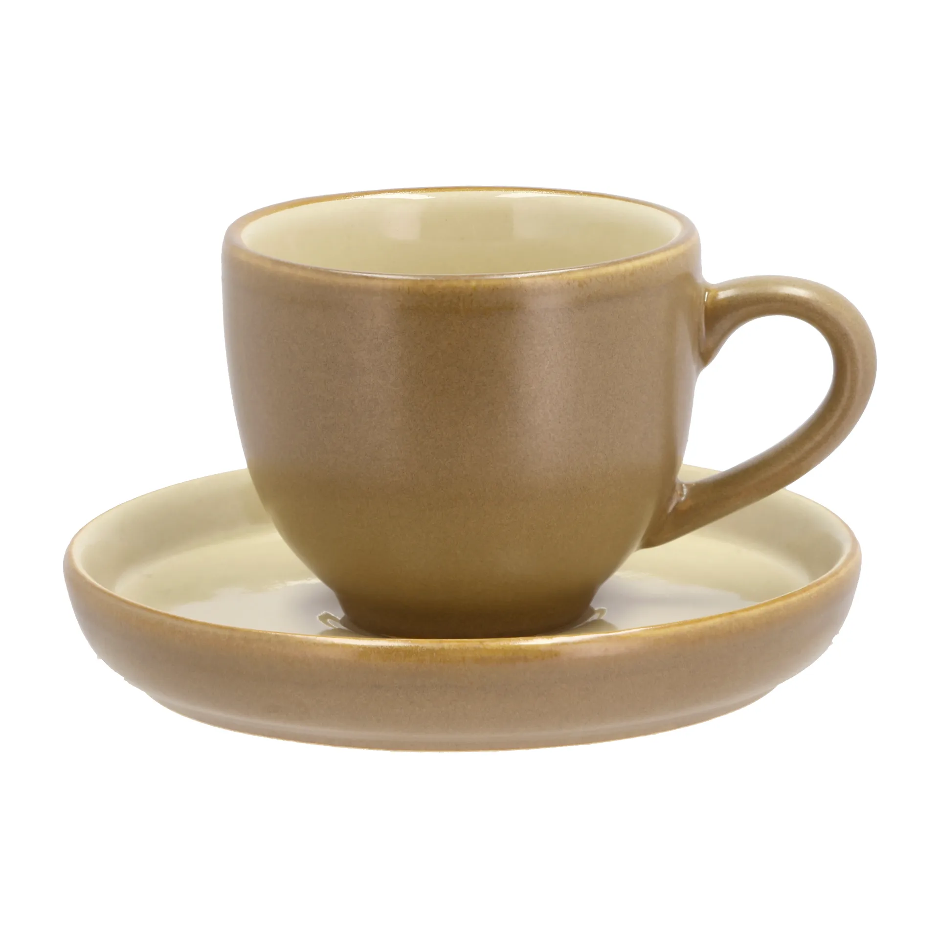 Bitz espresso cup with saucer 7 cl matt, Wood-sand Bitz