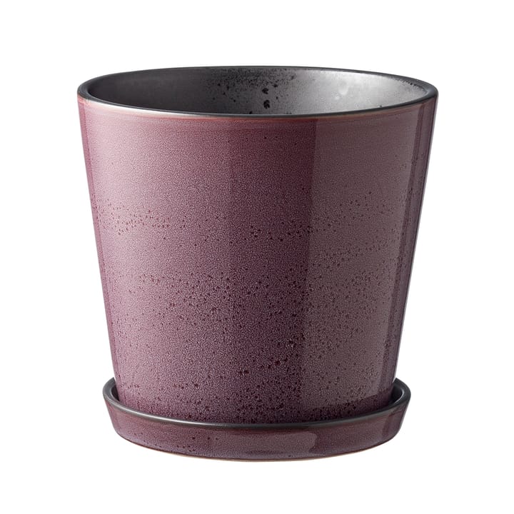 Bitz flower pot with saucer Ø14 cm, purple-black Bitz