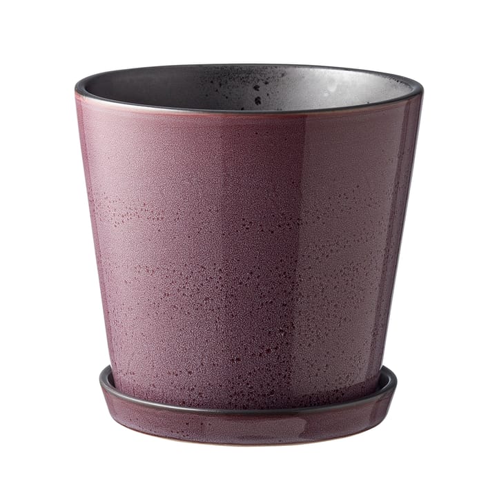 Bitz flower pot with saucer Ø14 cm - purple-black - Bitz