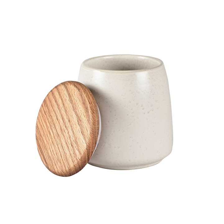 Bitz jar with matte lid 12 cm, matte off white Bitz