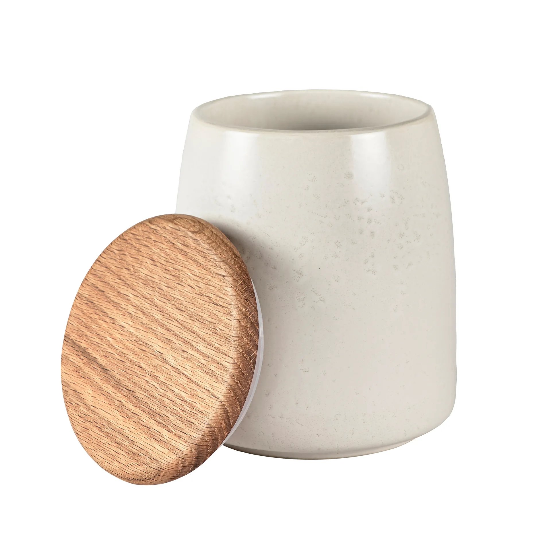 Bitz jar with matte lid 16.5 cm, matte off white Bitz