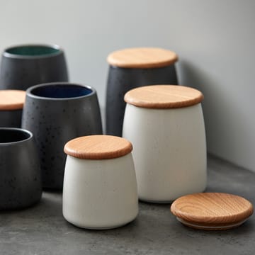 Bitz jar with matte lid 16.5 cm - matte off white - Bitz