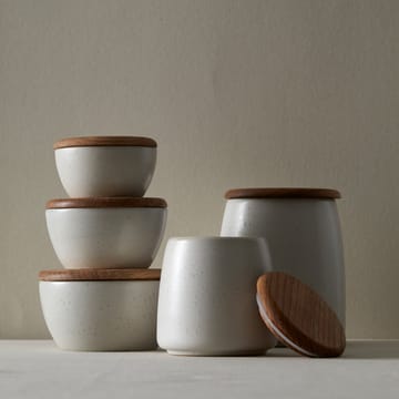Bitz jar with matte lid 16.5 cm - matte off white - Bitz