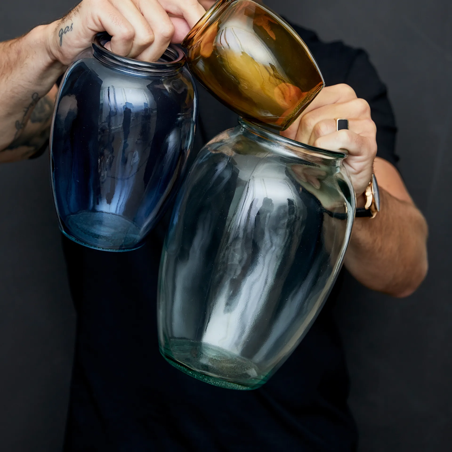 Bitz kusintha vase 25 cm, green Bitz