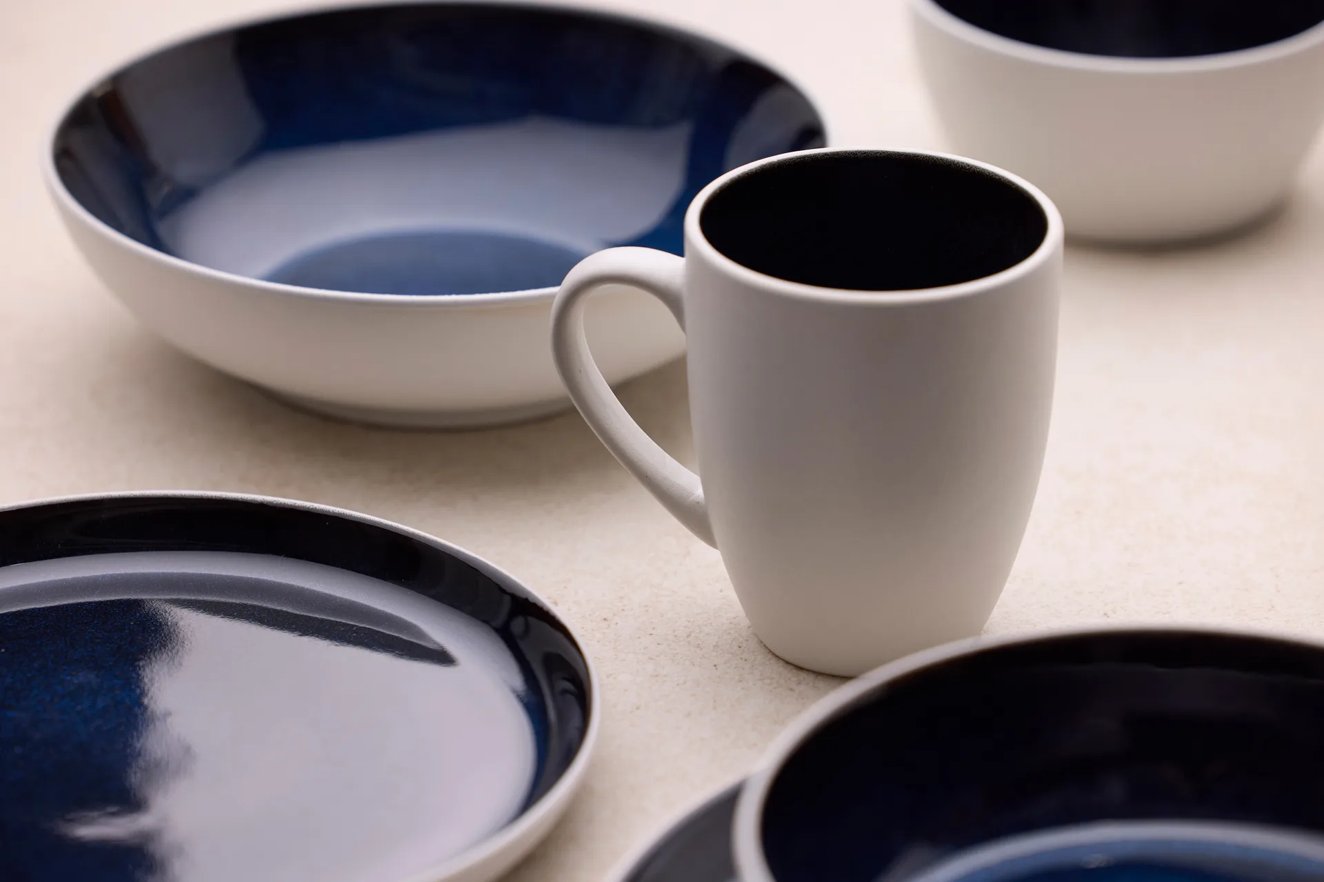 Bitz mug gastro 30 cl, White–dark blue Bitz