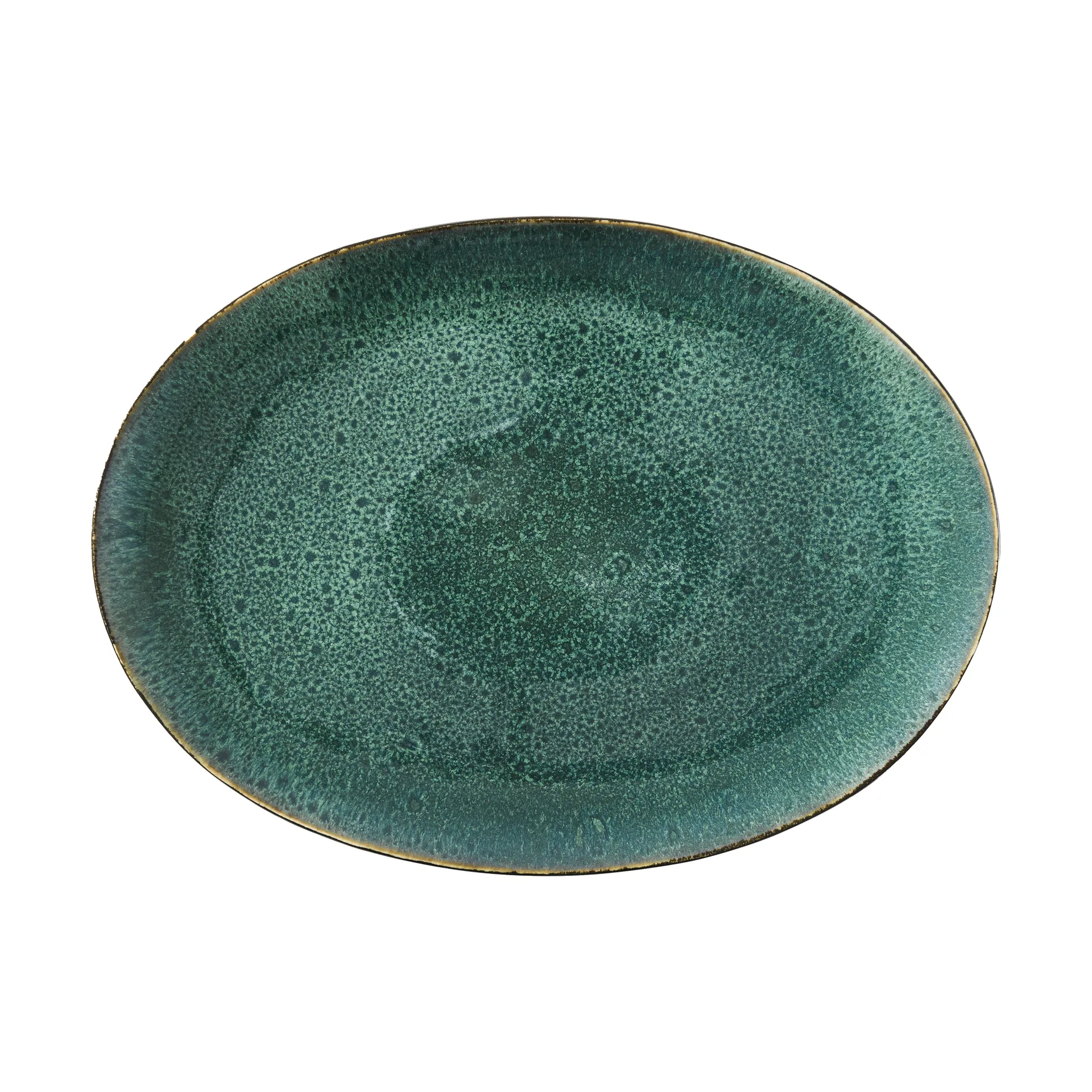 Bitz oval serving dish 45x34 cm, Black-green Bitz