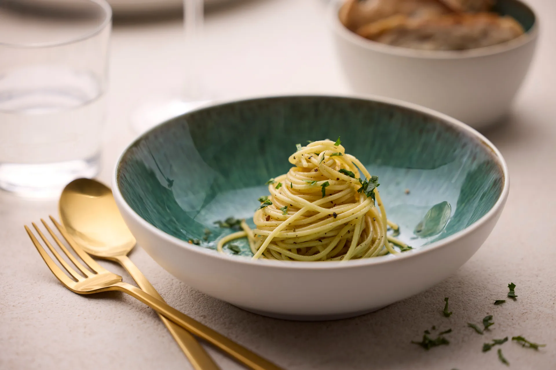 Bitz pasta bowl gastro Ø20 cm, White-green Bitz