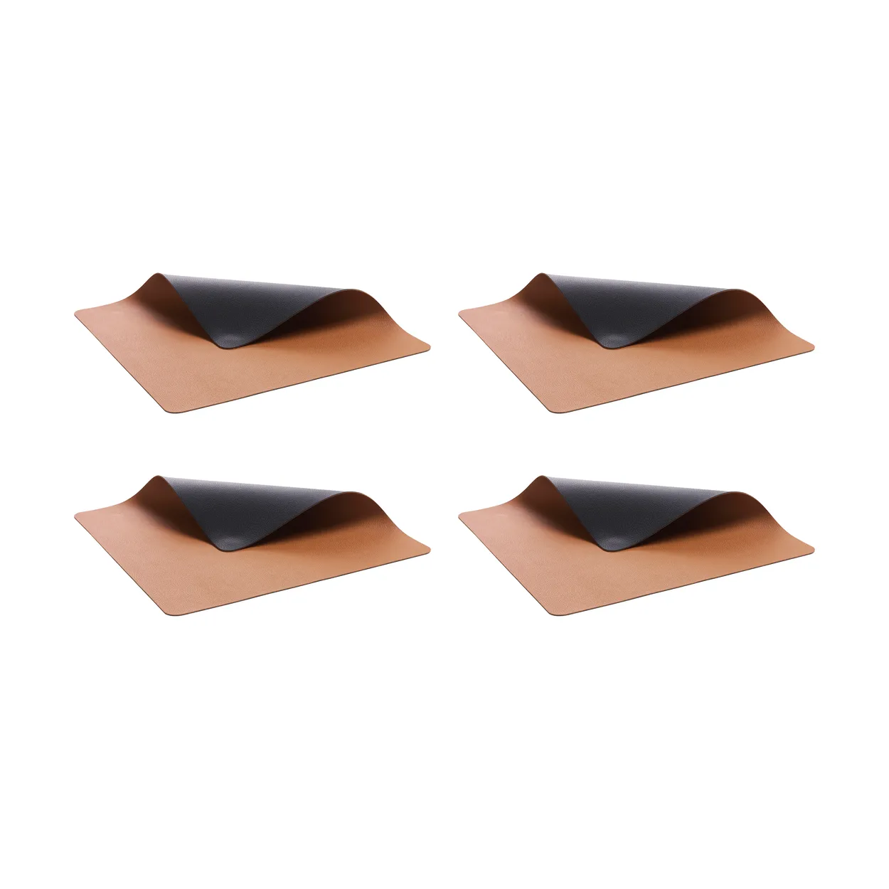 Bitz placemat 33x46 cm 4-pack Black-brown | Scandinavian Design | Placemats | Brown