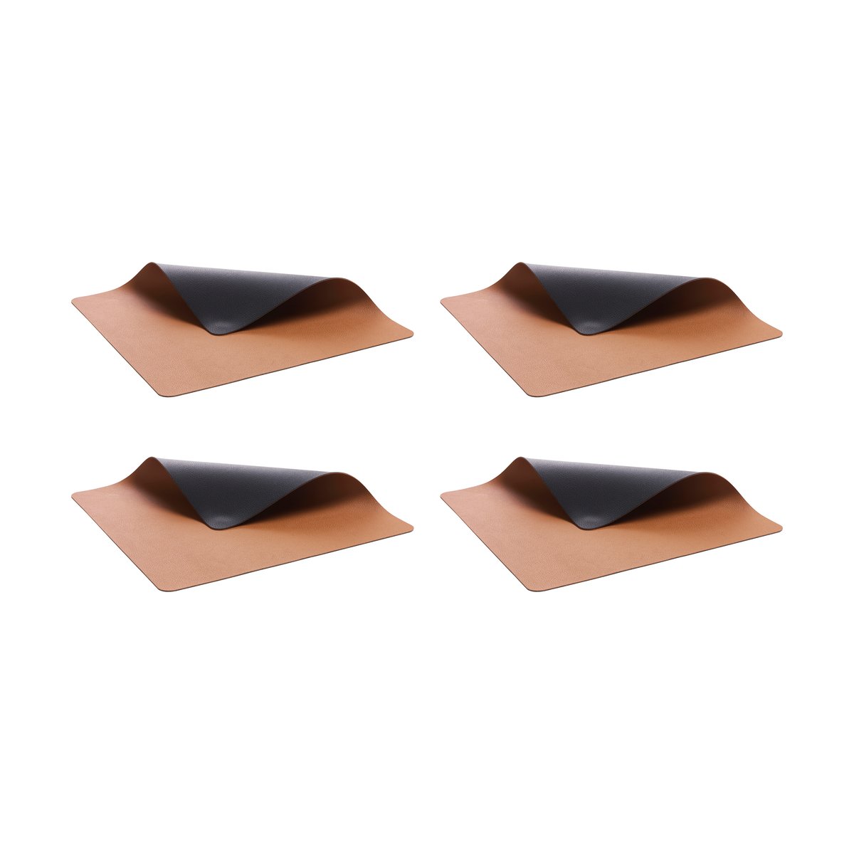 Bitz placemat 33x46 cm 4-pack Black-brown | Scandinavian Design | Placemats | Brown