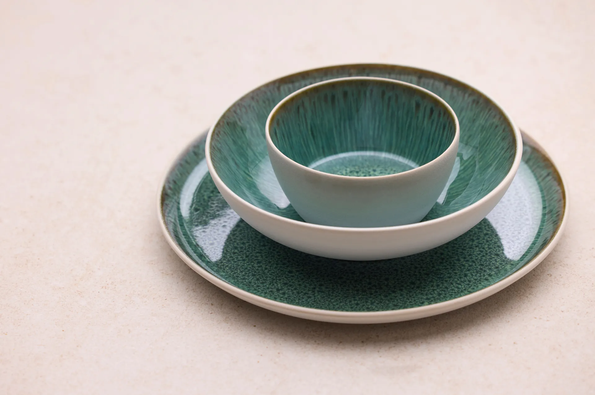 Bitz plate gastro Ø27 cm, White-green Bitz