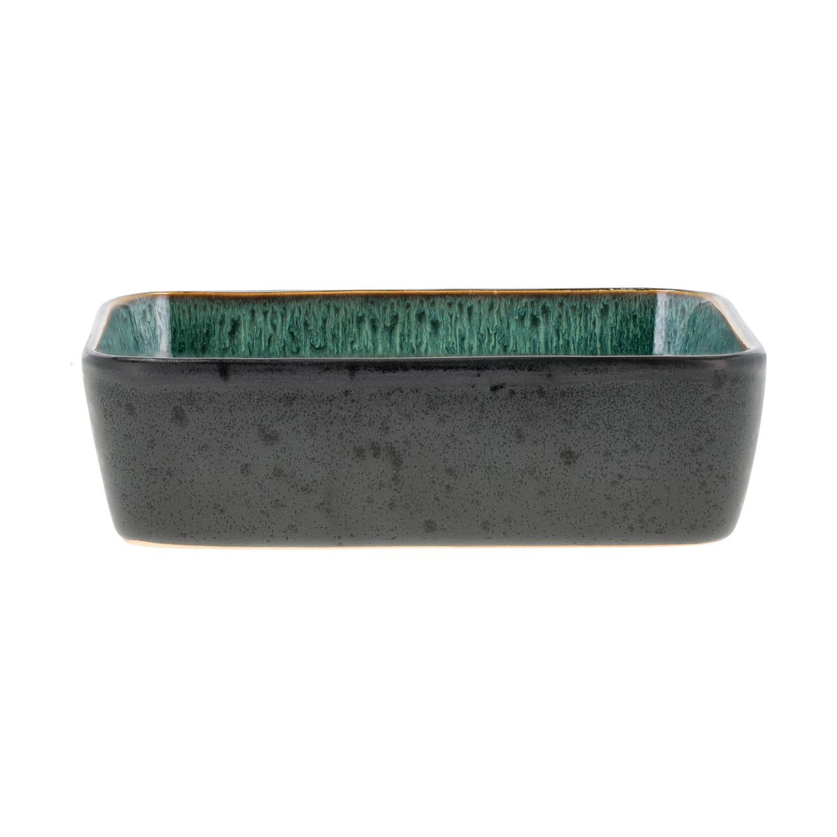 Bitz rectangular saucer 14x19 cm Black-green | Scandinavian Design | Serving platters & dishes | Black