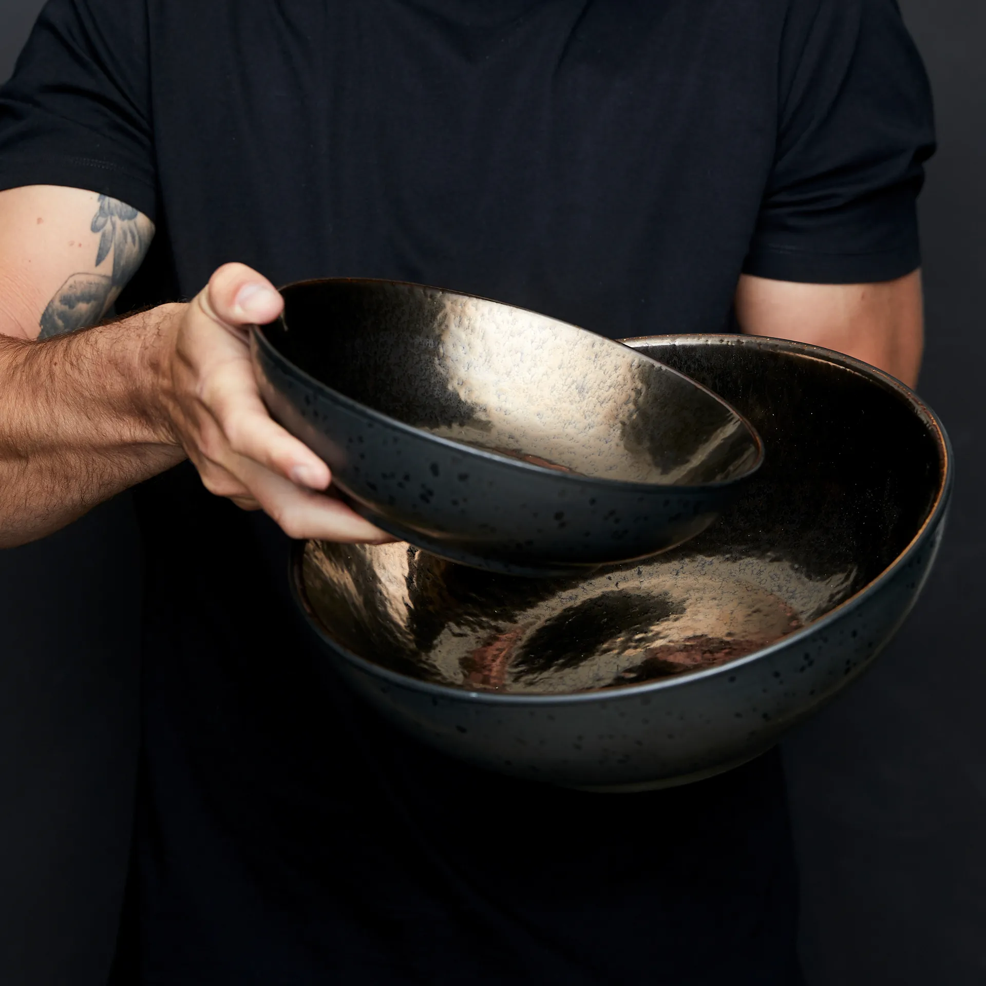 Bitz salad bowl Ø30 cm, Black-bronze Bitz