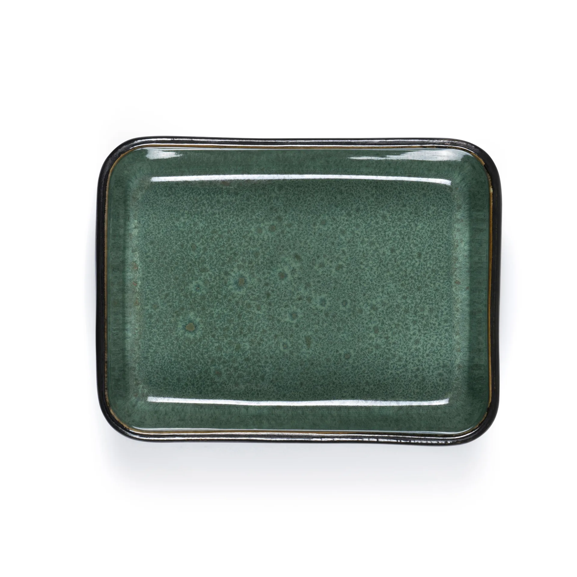 Bitz serving plate black 19x14 cm, Green Bitz
