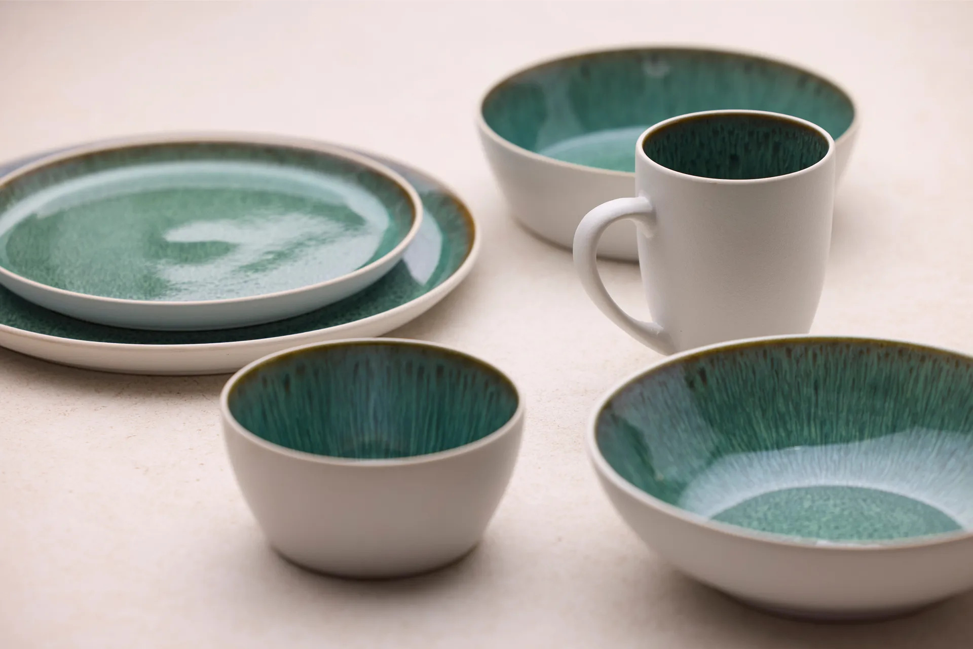 Bitz soup bowl Ø 18 cm, White-green Bitz