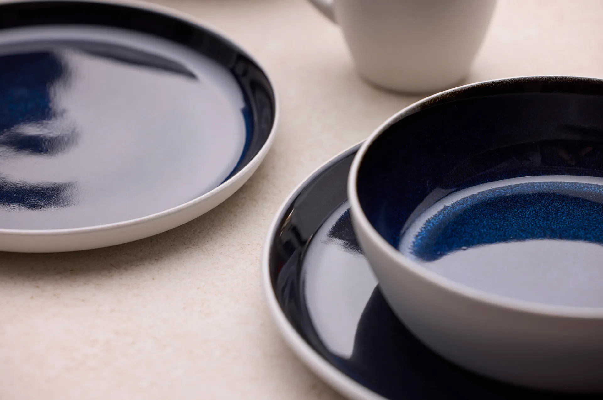 Bitz soup bowl Ø 18 cm, White–dark blue Bitz