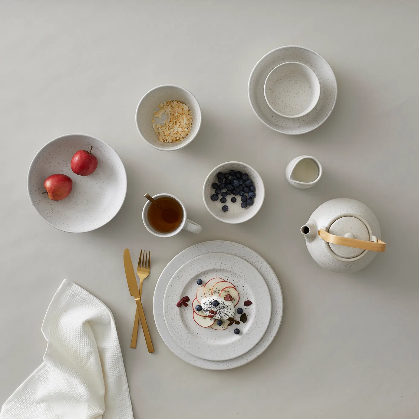 Bitz teapot 1.2 l matte, matte cream white Bitz