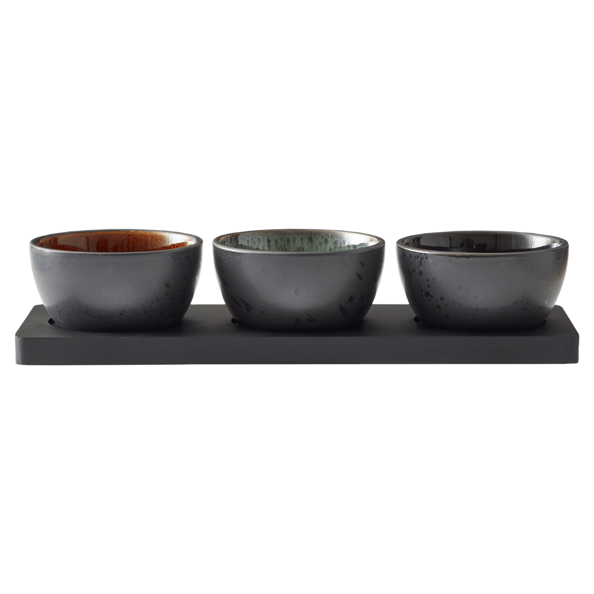 Bitz Cabaret set tray with 3 bowls Black-multi