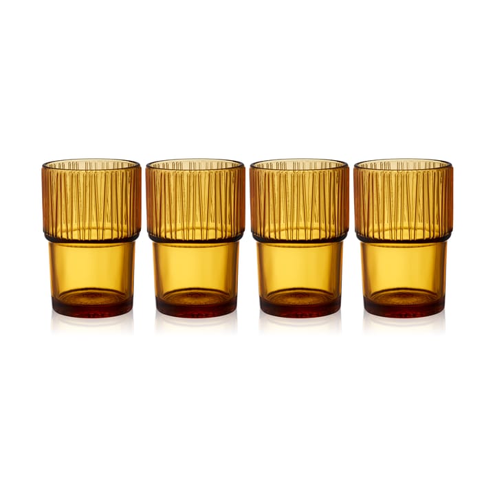 Kusintha café glass 38 cl 4-pack - Amber - Bitz