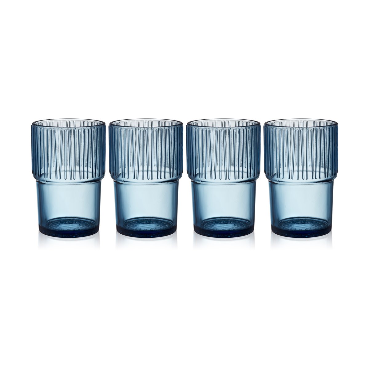 Bitz Kusintha café glass 38 cl 4-pack Blue | Scandinavian Design | Drinking glasses & tumblers | Blue