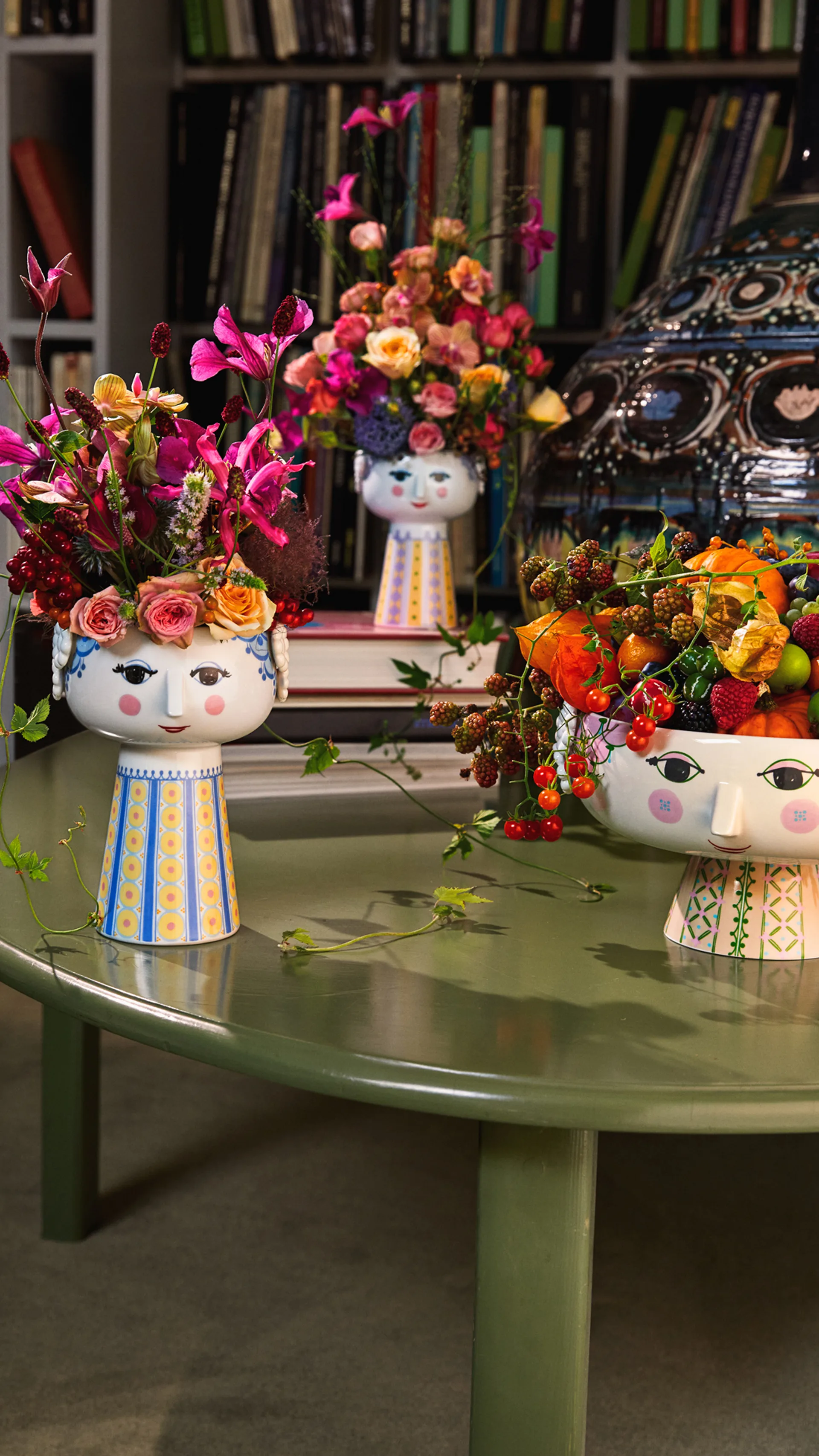 Eva bowl on foot Ø24 cm, Pink Bjørn Wiinblad