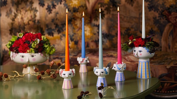 Eva candlestick 9,5 cm, Purple Bjørn Wiinblad