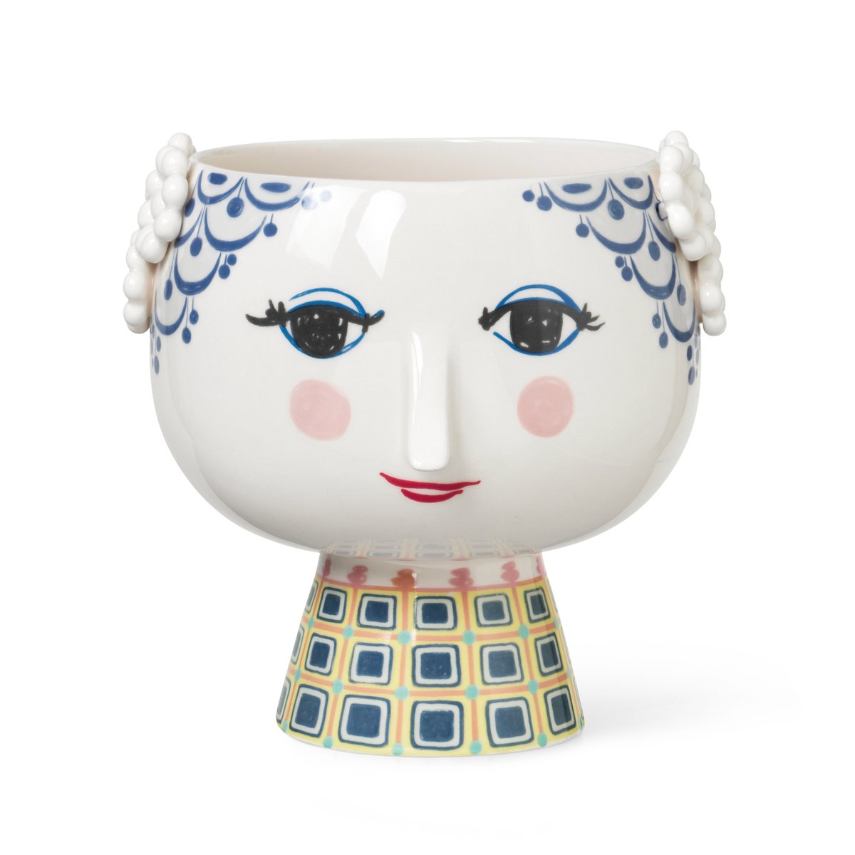 Bjorn Wiinblad Eva flower pot on foot o21 cm Blue | Scandinavian Design | Flower pots | Blue