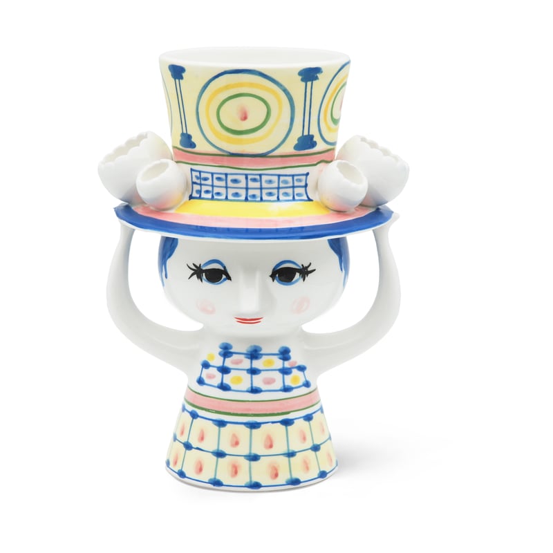 Bjørn Wiinblad Lady with hat vase H20.5 cm Blue