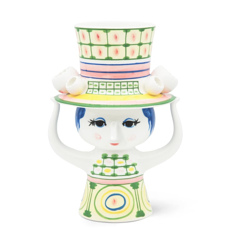 Bjørn Wiinblad Lady with hat vase H24.5 cm Green