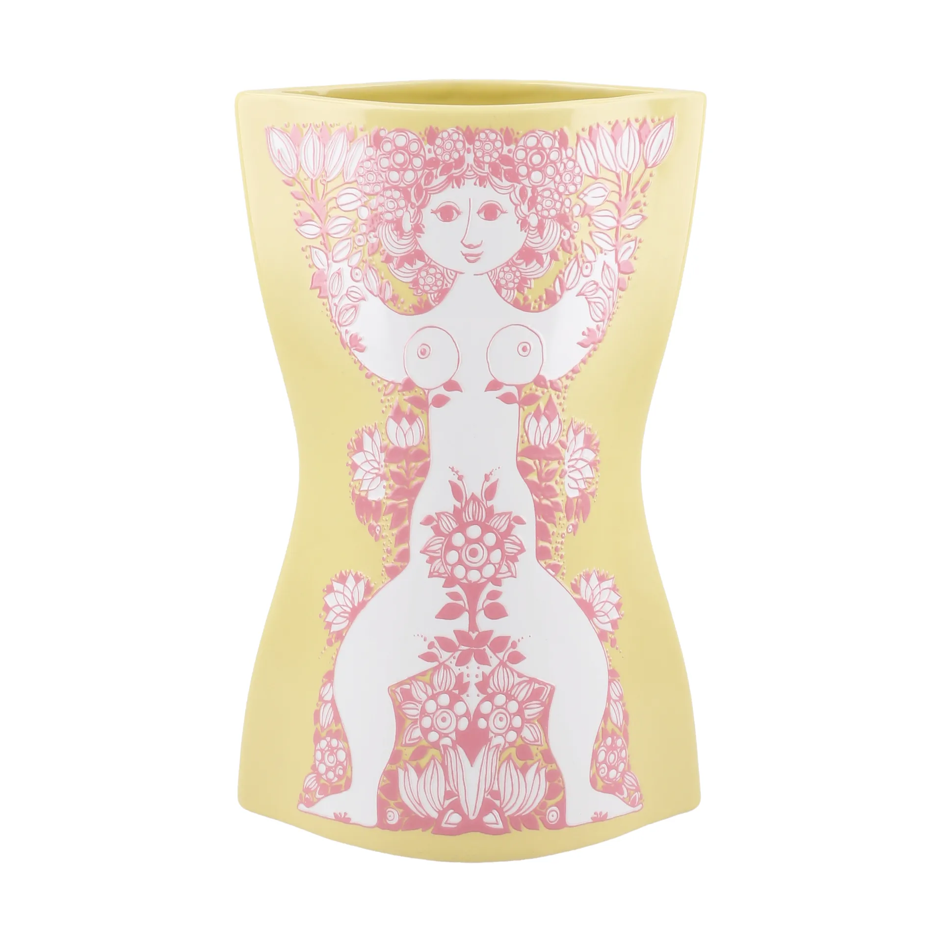 Nina vase, Yellow-pink, 22 cm Bjørn Wiinblad