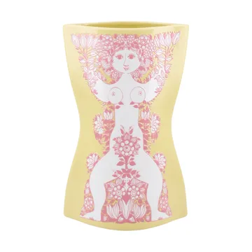 Nina vase - Yellow-pink, 22 cm - Bjørn Wiinblad