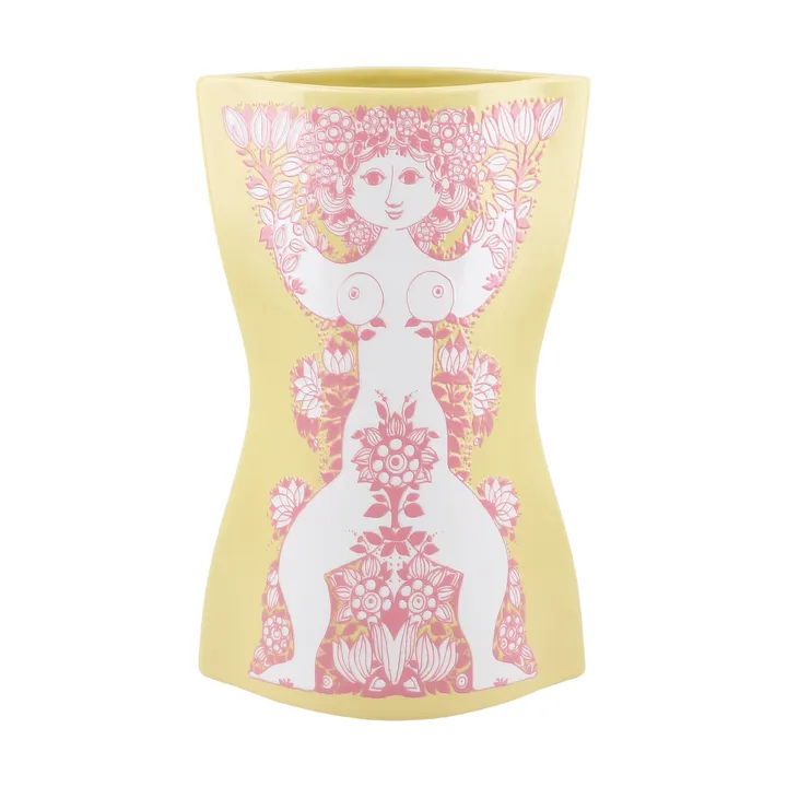 Nina vase - Yellow-pink, 22 cm - Bjørn Wiinblad